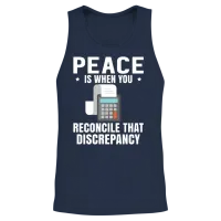 Funny Tax Accountant Peace Unisex Tank Top - Navy – 2