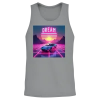 The Retro Futuristic Sunset — Summer & Beach Gift Unisex Tank Top - Sport Grey – 2