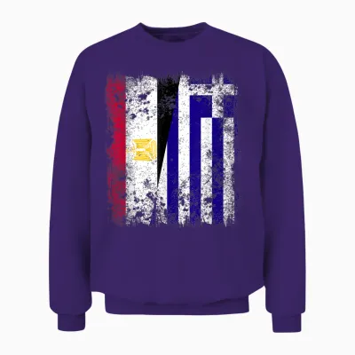 Half Flag Egyptian Greek Greek Hellas Heritage Unisex Sweatshirt - Purple