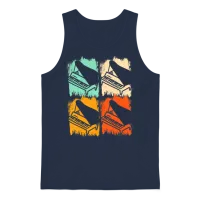 Retro Piano Pop Art Pianist Retro Keyboard Music Unisex Tank Top - Navy – 1