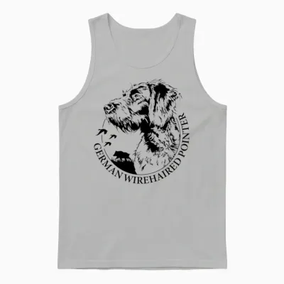 German Wirehaired Pointer Portrait Dog Mom Hound Unisex Tank Top - Ash