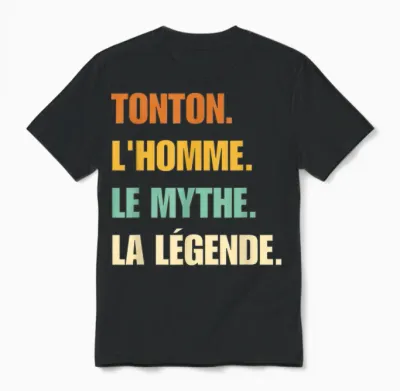 Custom Gift Tonton Man Legend Promoted Tonton 2026 Unisex T-Shirt - Black