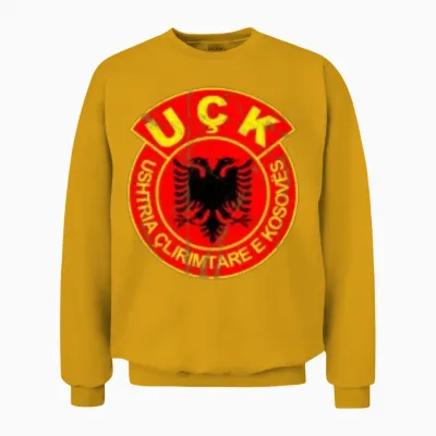 Kosovo Army Shirt Uck Uqk Albanian Eagle Unisex Sweatshirt - Gold