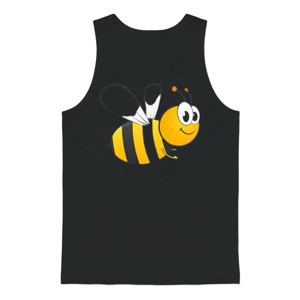 Funny Bee Unisex Tank Top - Black