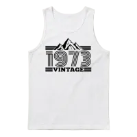 1973 Birthday Mountains Hiking Climbing Unisex Tank Top - White – 1