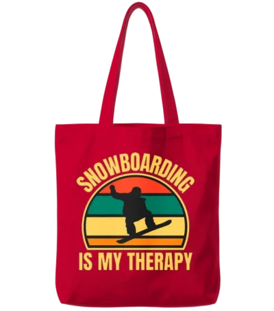Retro Snowboard Tote Bags - Red