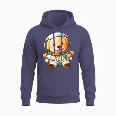 Dog with Space Suit, Astronaut Dog Unisex Hoodie - Heather Sport Dark Navy