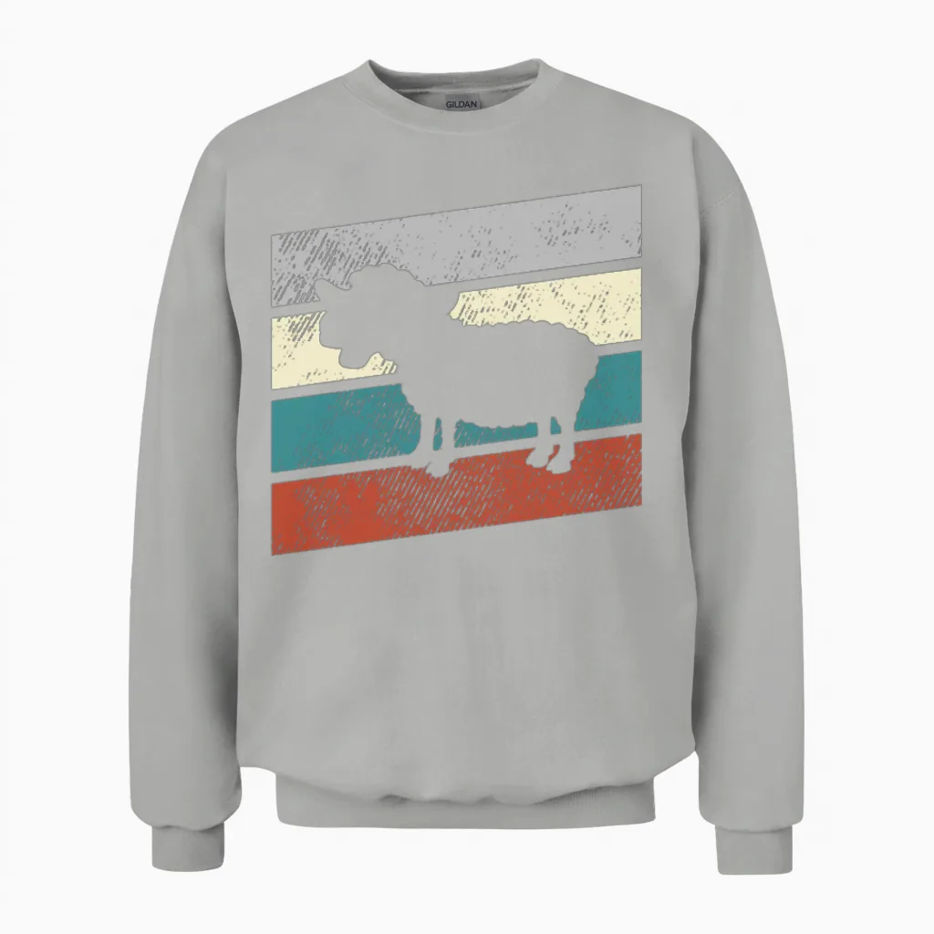 Sheep Retro Unisex Sweatshirt in Ash