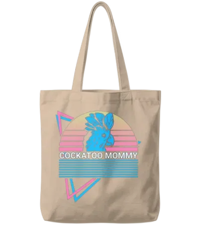 Cockatoo Mommy Retro Tote Bags - Natural