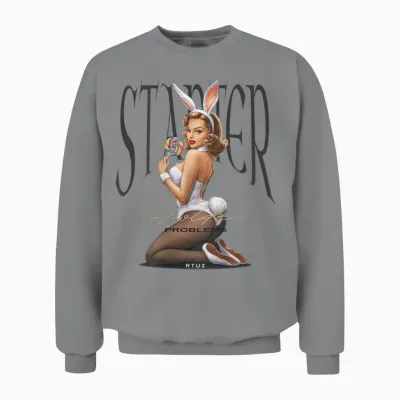 Hip Hop Vintage Hipster Y2k Edgy Urban Backprint Streetwear Unisex Sweatshirt - Sport Grey
