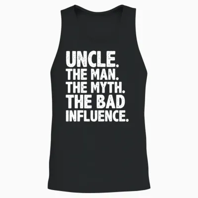 Funny Uncle for Uncle Men the Bad Influence Uncle Unisex Tank Top - Black