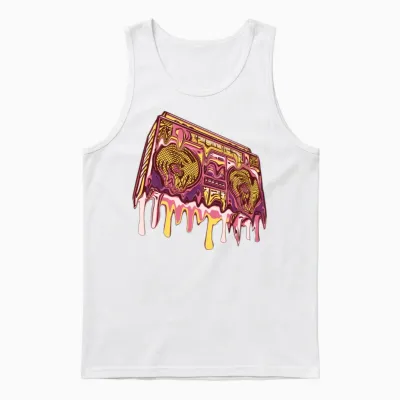 Retro Boombox, Boombox, Music Unisex Tank Top - White