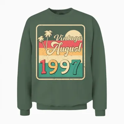1997 August Retro Unisex Sweatshirt - Military Green