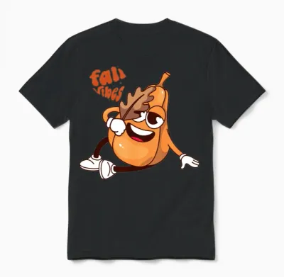 Retro Fall Vibes. Unisex T-Shirt - Black