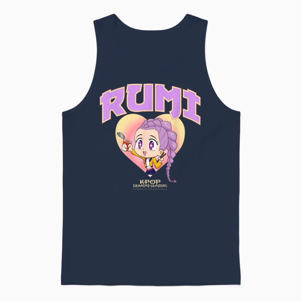 Kpop Demon Hunters Rumi Collegic Officially Licensed Unisex Tank Top in Navy