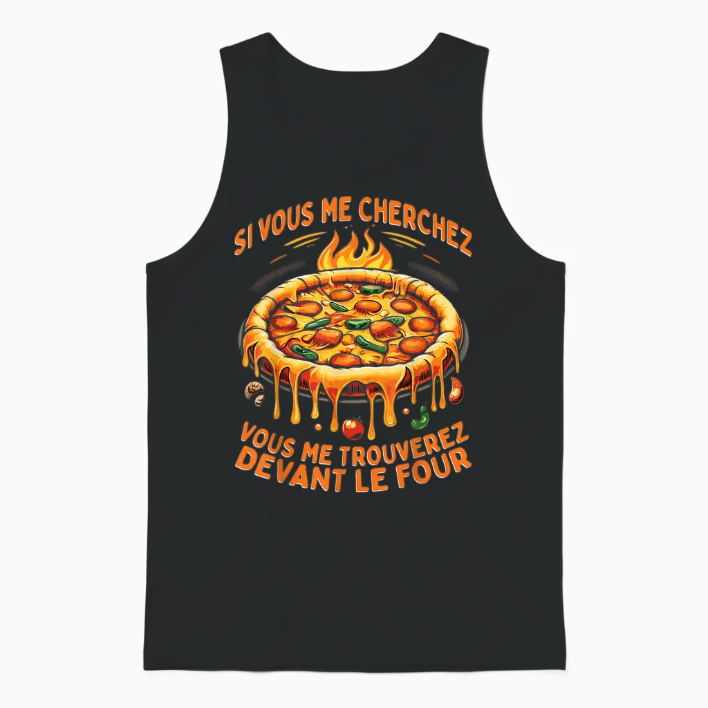 Pizzeria Pizza Eater T-Shirt, Black, S Unisex Tank Top in Black