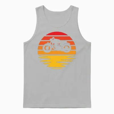 Motorcycle Retro Unisex Tank Top - Ash