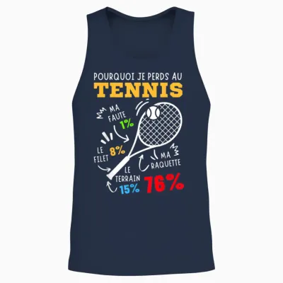 Tennis Humor Funny Gift Tennis Player Tennis Sport Unisex Tank Top - Navy