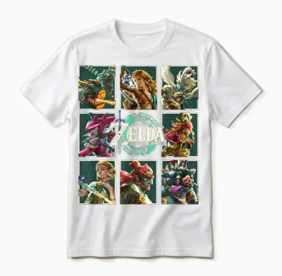 The Legend of Zelda Tears of the Kingdom Character Box Up Unisex T-Shirt - White