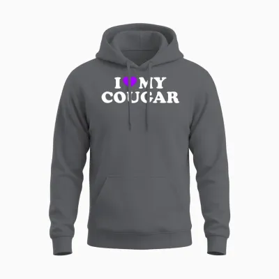 I Love Cougars Cougar Humor Valentine's Day 3bk4 Unisex Hoodie - Charcoal