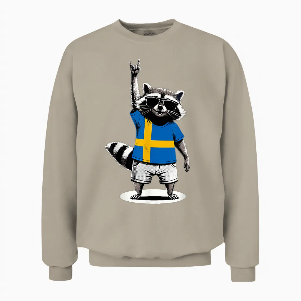 Schwedische Flagge Herren Damen Kinder Schweden Unisex Sweatshirt in Sand