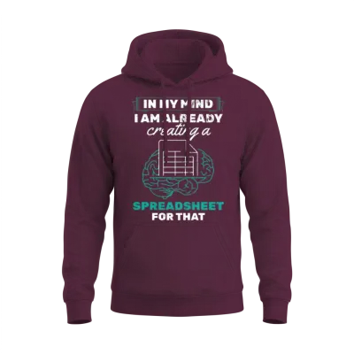 Accountant Accounting Spreadsheet Unisex Hoodie - Maroon