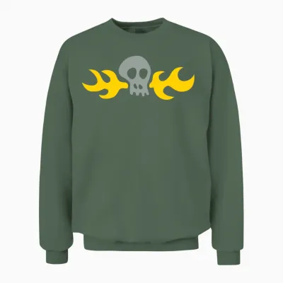 Day of the Tentacle: Hoagie Skull Unisex Sweatshirt - Military Green