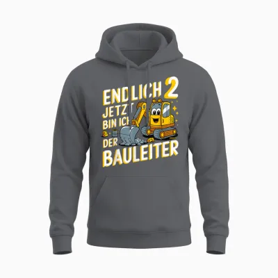 Endlich 2 – Jetzt Bin Ich Der Bauleiter Geburtstagsmotiv Unisex Hoodie - Charcoal