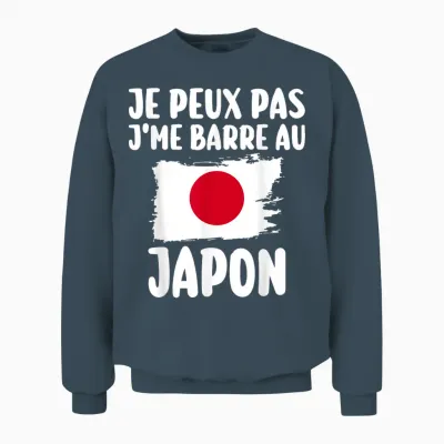 J'peux Pas J'me Barre in Japan Travel Gift T-Shirt, Black, S Unisex Sweatshirt - Dark Heather