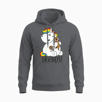 Pummeleinhorn - Friends Fun Unisex Hoodie - Charcoal