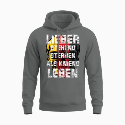 Lieber Stehend Sterben Als Kniend Leben Deutschrock Skull Unisex Hoodie - Graphite Heather