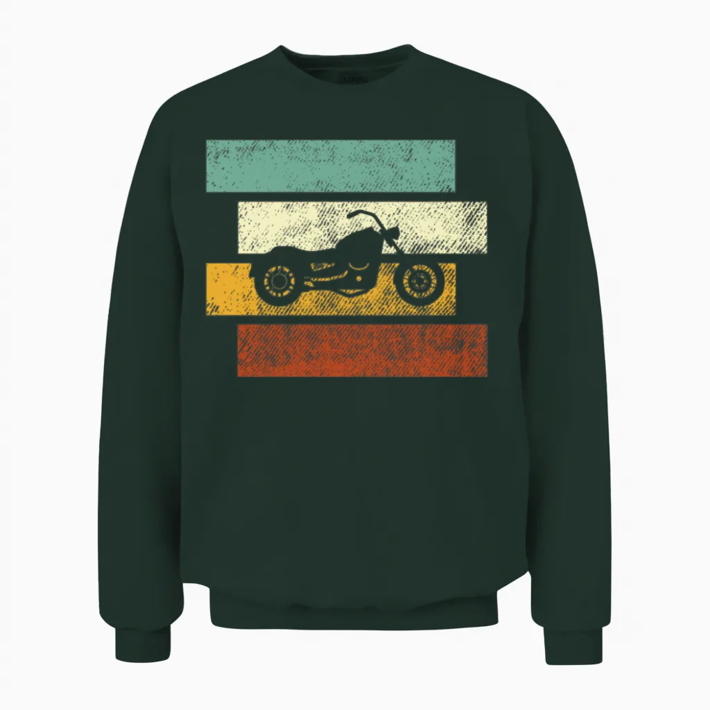 Motorcycle Retro Motorcycles Gift Unisex Sweatshirt in Forest