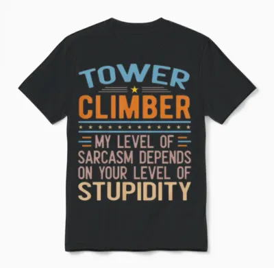 Funny Tower Climber Unisex T-Shirt - Black