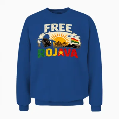 Free Rojava Kurdistan Unisex Sweatshirt - Royal