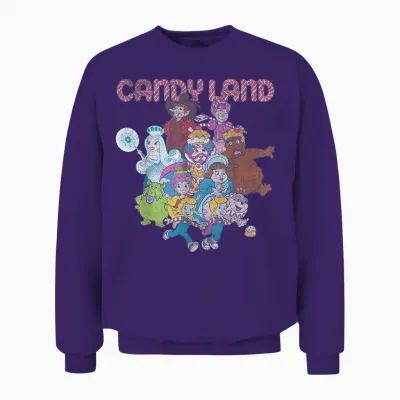 Candy Land Retro Game Characters Group Shot Logo Unisex Sweatshirt - Purple
