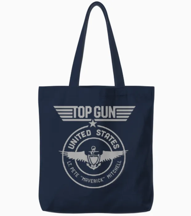 Top Gun Lt. Maverick Mitchell Seal Classic Action Movie Tote Bags in Navy