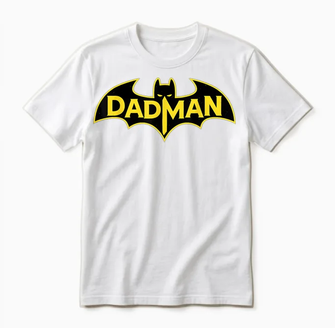 Dadman - Funny Superhero Dad Unisex T-Shirt in White