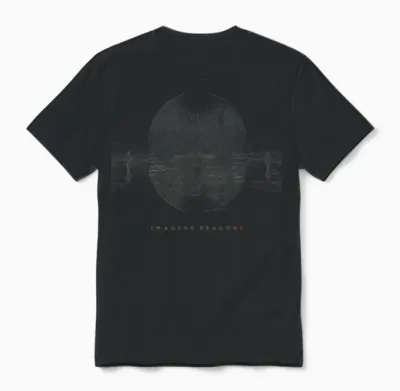 Offizielle Imagine Dragons Distress Fade T-Shirt - Unisex Erwachsene, Schwarz, Kurzarm, Klein, Klassische Passform, Polyester Unisex T-Shirt - Black