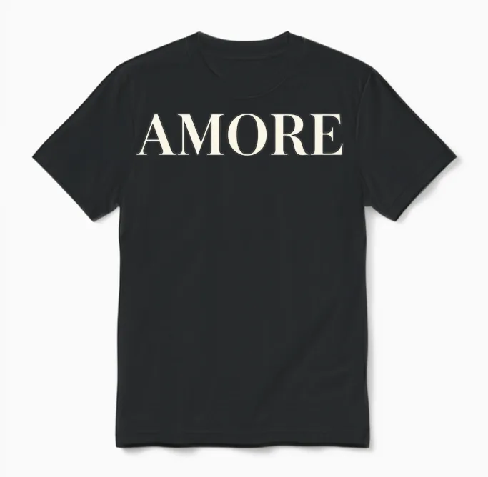 The Amore Signature Unisex T-Shirt in Black