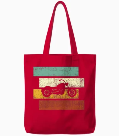 Motorcycle Retro Tote Bags - Red