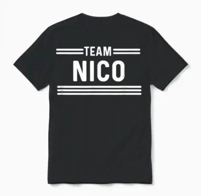 Team Nico - Nom De Famille Unisex T-Shirt - Black