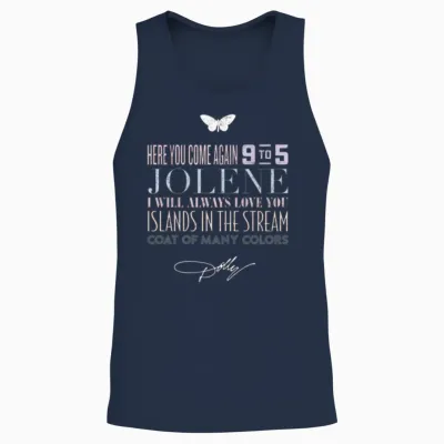 Dolly Parton Greatest Hits Unisex Tank Top - Navy
