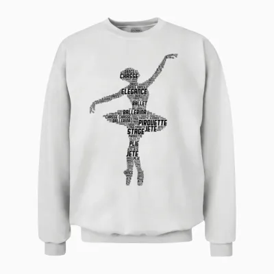 Ballerina Ballet Girls' Women's T-Shirt, White Unisex Sweatshirt - White