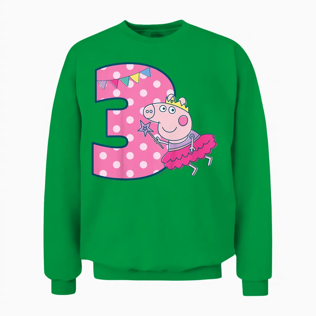 Peppa Pig 3 Geburtstag Farm & Country Gift Unisex Sweatshirt in Irish Green