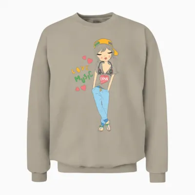 Cute Girl Unisex Sweatshirt - Sand