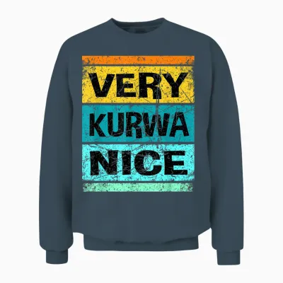 Retro Very Kurwa Nice Shirt Polen Shirt Polska Unisex Sweatshirt - Dark Heather
