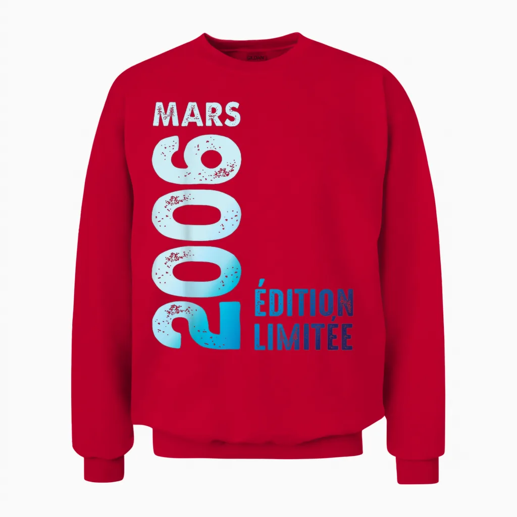 édition Limitée Mars 2006 Cadeau D'anniversaire 2006 Unisex Sweatshirt in Red