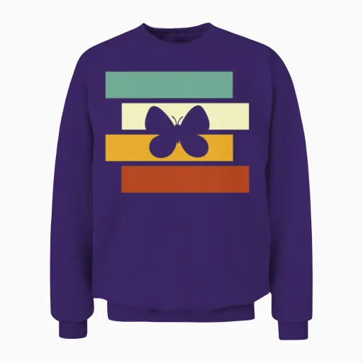 Butterfly Retro Unisex Sweatshirt in Purple
