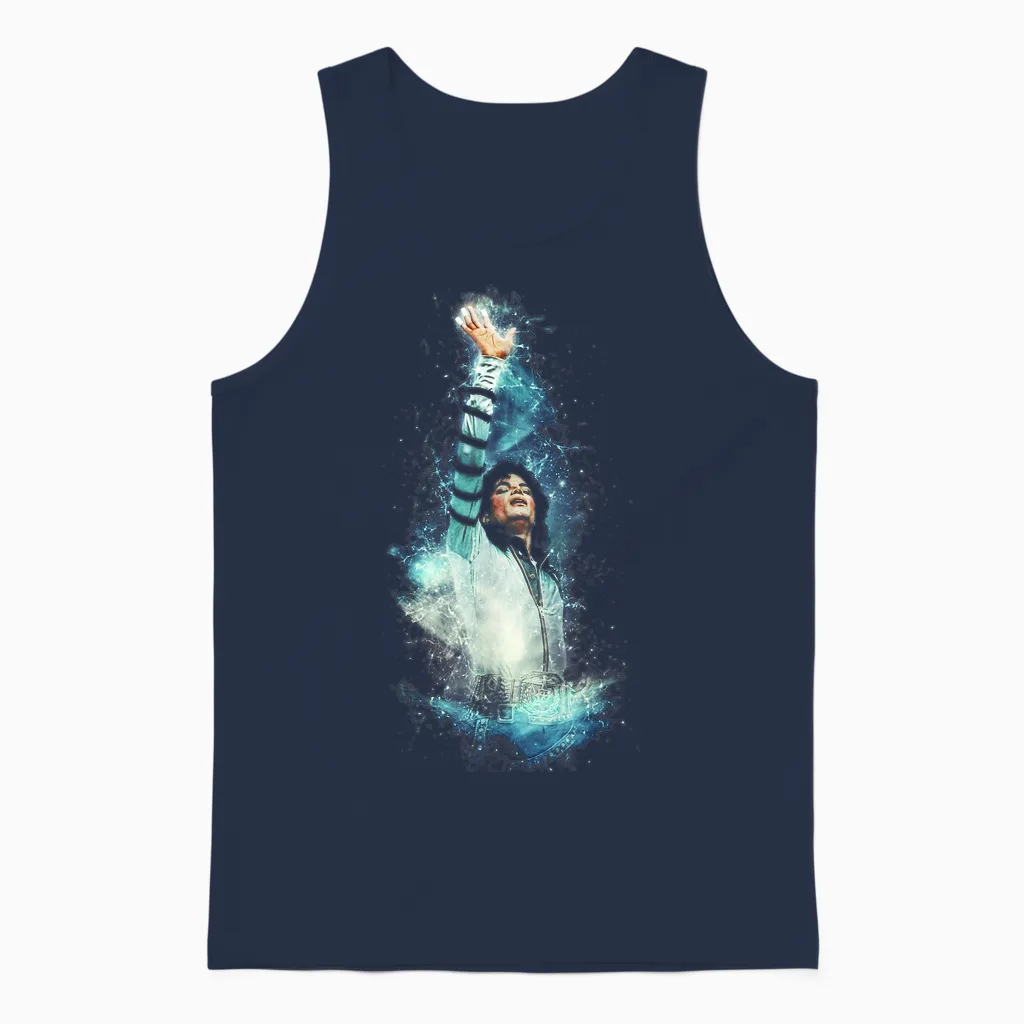 Pop Superstar World Tour King of Pop 1988 Unisex Tank Top in Navy
