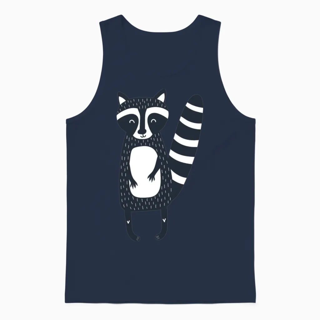 Funny Raccoon Unisex Tank Top in Navy